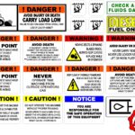 Skid loader Safety and Warning decal kit