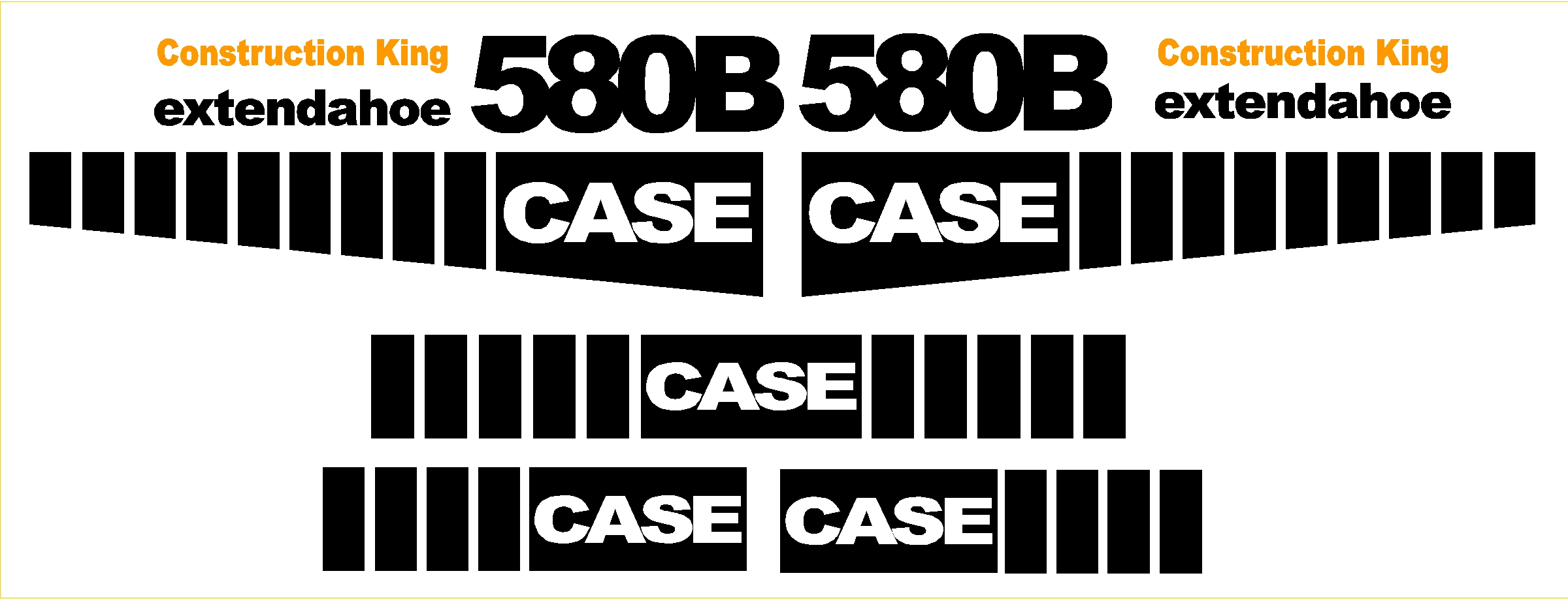 Case 580D Loader backhoe Set Vinyl Decal Sticker Aftermarket 