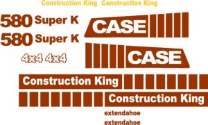 Case 580 Super K New Replacement Decal Kit