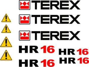 Terex HR16 replacement sticker decal kit