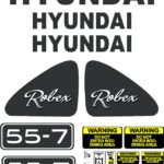 Hyundai Robex 55-7 replacement decal sticker kit.