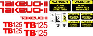 TB125 Takeuchi replacement decal kit.