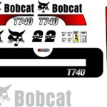 T740 replacement decal sticker kit fits bobcat curved stripe style.