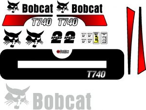 T740 replacement decal sticker kit fits bobcat curved stripe style.