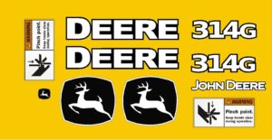 John Deere 314G loader decal kit new.