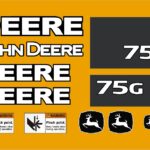 John Deere 75G Excavator loader replacement decal kit.