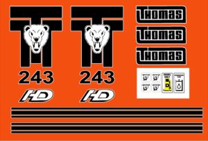 Thomas 233HD Skid Steer replacement decal kit.