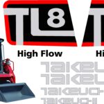 Takeuchi TL8 skid loader reproduction replacement decal kit.