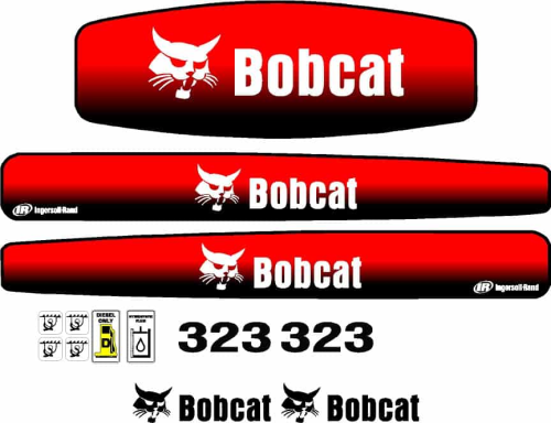 323 excavator replacement decal kit. Fits bobcat 323 mini ex. Made in the USA