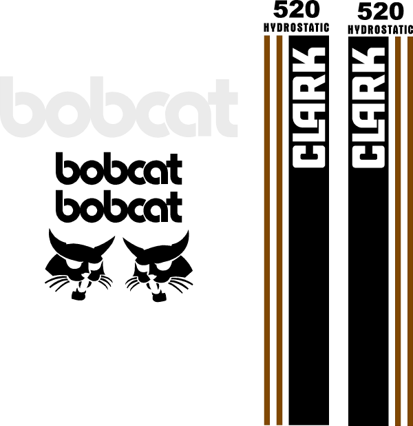 Bobcat Clark 520 replacement decal kit sticker set
