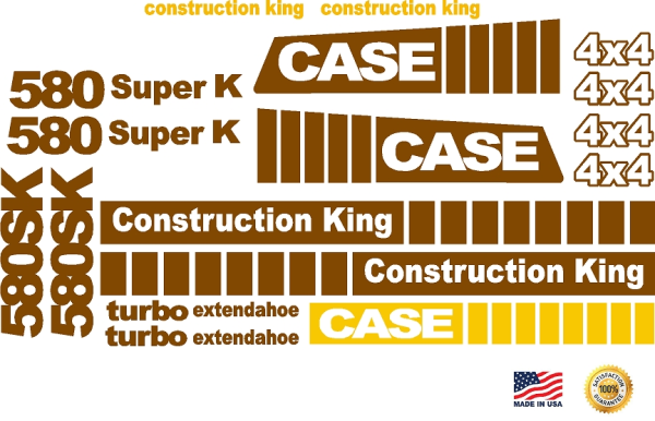 Case 580 Super K premium decal kit